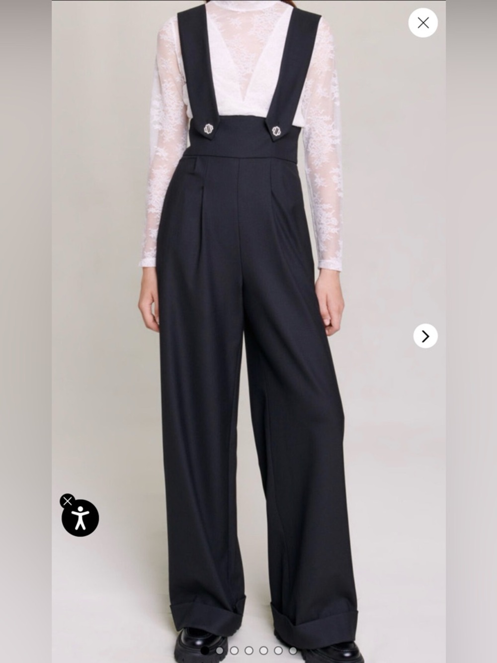 Maje Wide Leg Trousers with braces